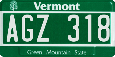 VT license plate AGZ318