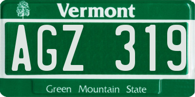 VT license plate AGZ319