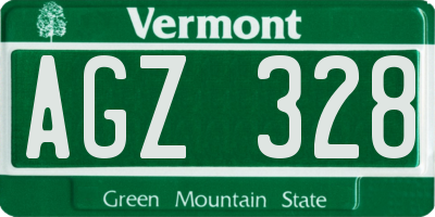 VT license plate AGZ328