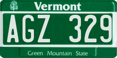 VT license plate AGZ329