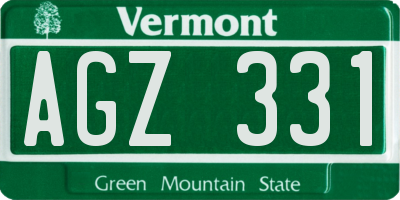 VT license plate AGZ331
