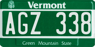 VT license plate AGZ338