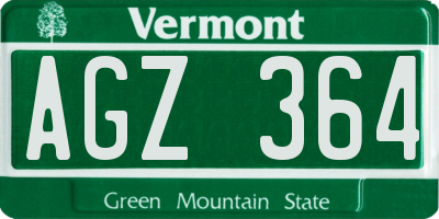 VT license plate AGZ364