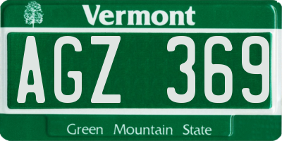 VT license plate AGZ369