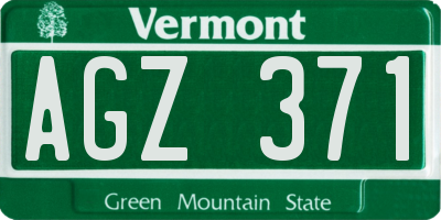 VT license plate AGZ371