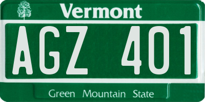 VT license plate AGZ401