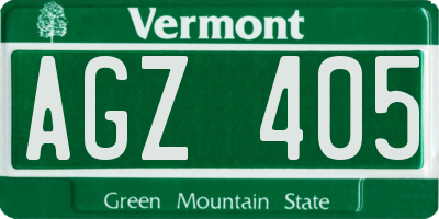 VT license plate AGZ405