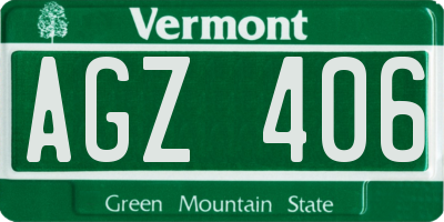 VT license plate AGZ406