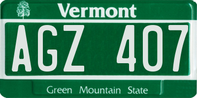 VT license plate AGZ407