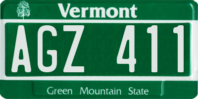 VT license plate AGZ411