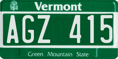 VT license plate AGZ415