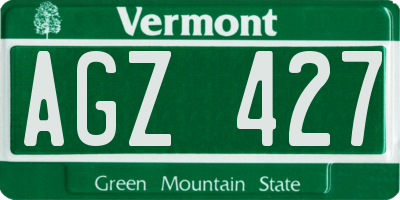 VT license plate AGZ427