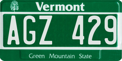 VT license plate AGZ429