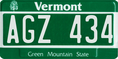 VT license plate AGZ434