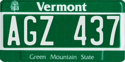 VT license plate AGZ437