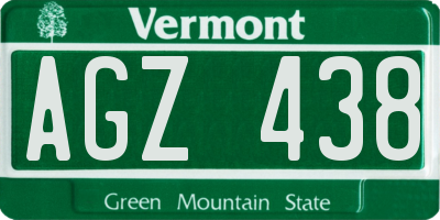 VT license plate AGZ438