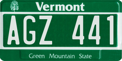 VT license plate AGZ441