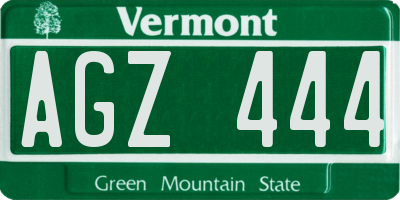 VT license plate AGZ444