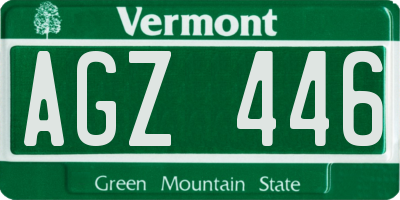 VT license plate AGZ446