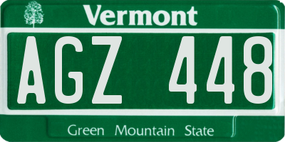 VT license plate AGZ448