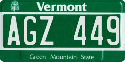 VT license plate AGZ449