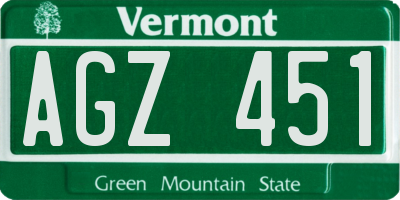 VT license plate AGZ451