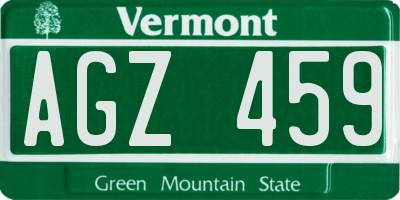 VT license plate AGZ459