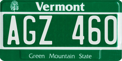 VT license plate AGZ460