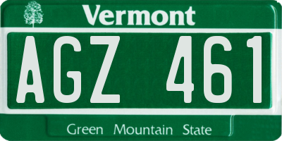 VT license plate AGZ461