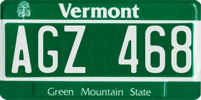 VT license plate AGZ468