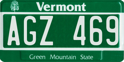 VT license plate AGZ469