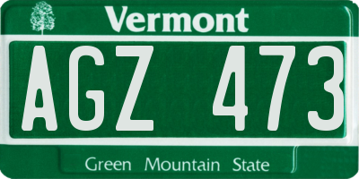 VT license plate AGZ473