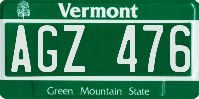 VT license plate AGZ476