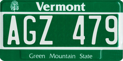 VT license plate AGZ479