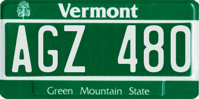 VT license plate AGZ480