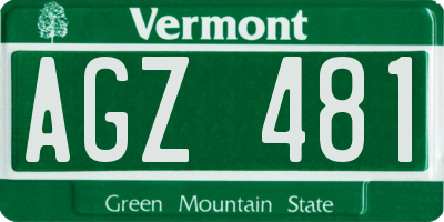 VT license plate AGZ481