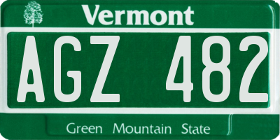 VT license plate AGZ482