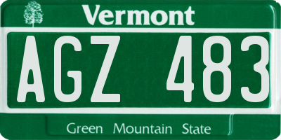 VT license plate AGZ483