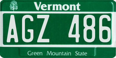 VT license plate AGZ486