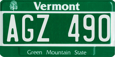 VT license plate AGZ490