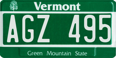VT license plate AGZ495