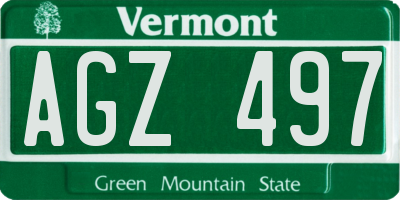 VT license plate AGZ497