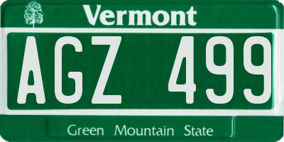 VT license plate AGZ499