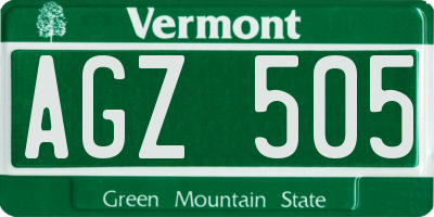 VT license plate AGZ505