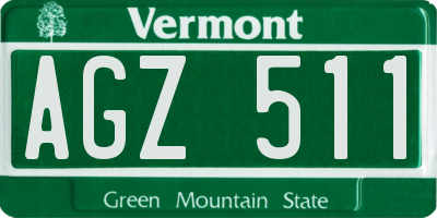 VT license plate AGZ511