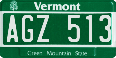 VT license plate AGZ513