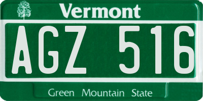 VT license plate AGZ516
