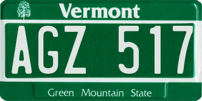 VT license plate AGZ517