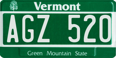 VT license plate AGZ520