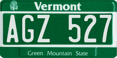 VT license plate AGZ527
